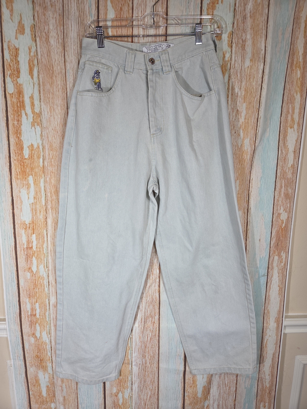 Polar Skate Co 93 Denim Wide-Leg Denim Jeans XS Embroidered Logo 5-Pocket. XS